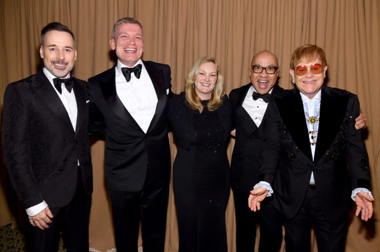 David Furnish, Joe McMillan, Patricia Hearst, Darren Walker, and Elton John