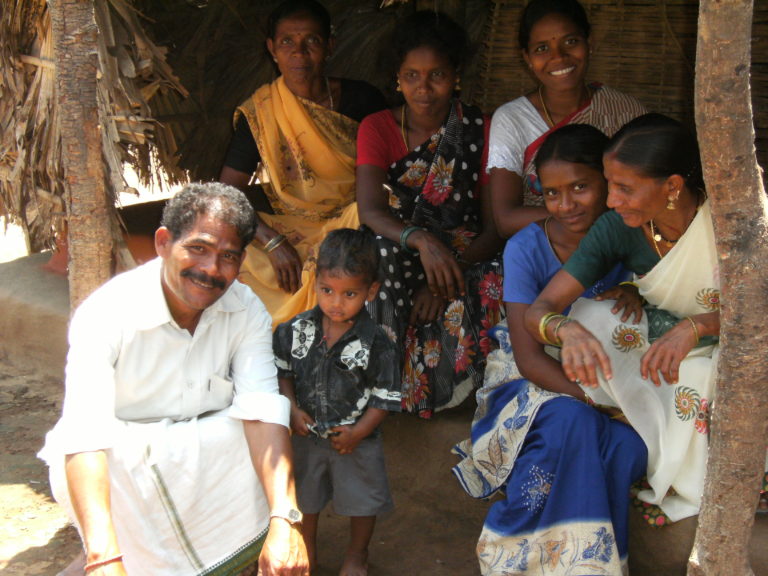 A family representing different generations gathered together during a visit from the Elton John AIDS Foundation and our partners in India.