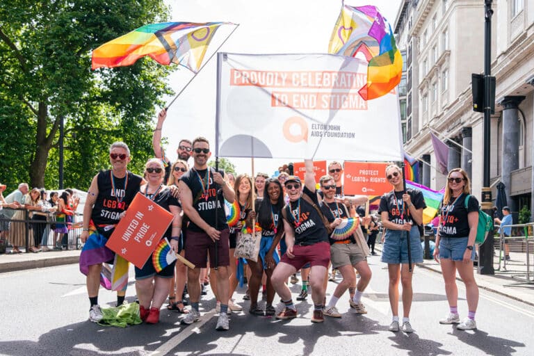 Elton John AIDS Foundation at the London Pride Parade 2024