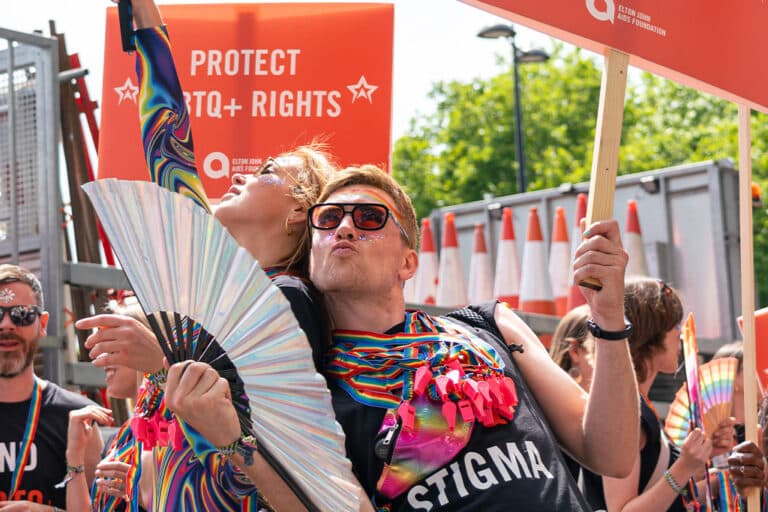 Elton John AIDS Foundation at the London Pride Parade 2024